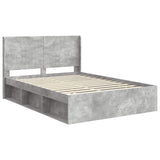 Bed Frame with Storage and Headboard Concrete Grey 120 x 200 cm 3413872