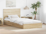 Storage Bed with Drawer Sonoma Oak 90 x 200 cm Engineered Wood 3411245