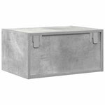 ZNTS Wall-mounted Bedside Cabinet with LED Lights Concrete Grey 860217