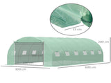 6 x 3 x 2 m Polytunnel Greenhouse with Roll-up Door and 12 Mesh Windows, Walk-in Garden Tunnel Warm T3398P314102