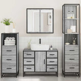 4 Piece Bathroom Furniture Set Grey Sonoma Engineered Wood 3301263