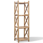 ZNTS 4-Tier Square Bamboo Shelf 242492