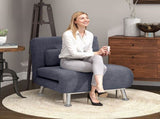 Single Velvet-Feel Sleeper Chair - Charcoal Grey T3398P329926