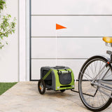 Pet Bike Trailer Green and Grey Oxford Fabric and Iron 93871