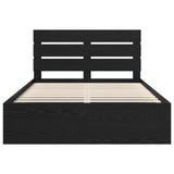Bed Frame with Headboard Black 140 x 190 cm Solid Pine Wood 3411745