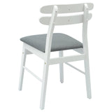 Dining Chair 2 pcs White and Grey Solid Rubber Wood 42020514