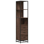 ZNTS Bathroom Cabinet Brown Oak 35x37.5x166 cm Engineered Wood 849248