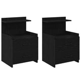 Bedside Cabinets 2 pcs with 2 Drawers Black 40x36.5x62 cm 858635