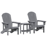 Garden Chair 3 pcs Light Grey Polyethylene 3335833