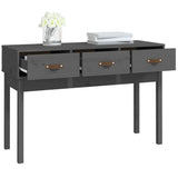 Console Table Grey 114x40x75 cm Solid Wood Pine 821756