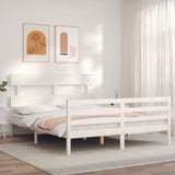 Bed Frame without Mattress White 160x200 cm Solid Wood 3195102