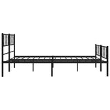 Metal Bed Frame without Mattress with Footboard Black 193x203cm 372203