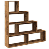 Room Divider Bookcase 4-Tier Old Wood 143.5x29x143.5 cm Engineered Wood 858001
