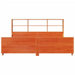 ZNTS Bookcase Bed without Mattress Wax Brown 200x200 cm Solid Wood 3323796