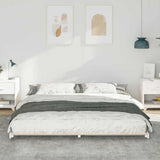 Bed Frame White 200 x 200 cm Solid Pine Wood 873059