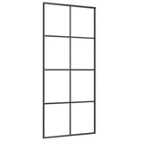 288065 Sliding Door Aluminium and ESG Glass 90x205 cm Black