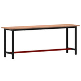 Workbench 220x55x81.5 cm Solid Wood Beech and Metal 3188908