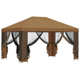 Garden Gazebo with Sidewalls 4 x 3 m Beige Polyester and Steel 900385