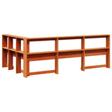 Bookcase Headboard L-Shaped Wax Brown 120 cm Solid Wood Pine 859270