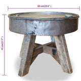 ZNTS Coffee Table Mixed Recycled Wood 60x45 cm Silver 244511