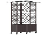 Raised Bed with Trellis and Roof Brown 122 x 40 x 144 cm PP 3423021