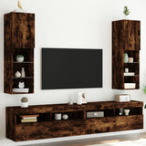 TV Cabinets with LED Lights 2 pcs Smoked Oak 30.5x30x102 cm 837024