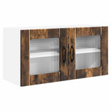 Wall Glass Cabinet PORTO Smoked Oak 80 x 31 x 40 cm 885300