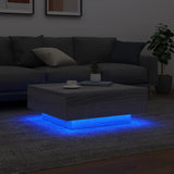 Coffee Table with LED Lights Grey Sonoma 80x80x31 cm 836593