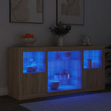 Sideboard with LED Lights Sonoma Oak 142.5x37x67 cm 3209088