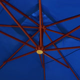 Garden Parasol Blue Polyester, Bamboo, Firwood 400x300 cm 47123