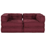 Modular Sofa 2 pcs Maroon 140 x 70 x 56 cm Fabric 3315071