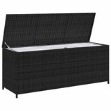 Garden Storage Box Black 150x50x60 cm Poly Rattan 43134