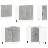 ZNTS 11 Piece Kitchen Cabinet Set Porto Concrete Grey Engineered Wood 3314935