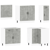 11 Piece Kitchen Cabinet Set Porto Concrete Grey Engineered Wood 3314935