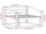 Outdoor Middle Sofa Solid Acacia Wood White 3439023