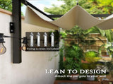 2 x 3 Lean To Steel Pergola, with Moving Fabric Canopy - Khaki T3398P325265