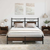 Bed Frame without Mattress Brown Oak 150x200 cm King Size Engineered Wood 4107000