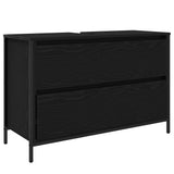 Bathroom Furniture Set 3 pcs Black Oak Engineered Wood 3328359