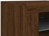 Sideboard with LED Lights Brown Oak 60.5x37x67 cm 836622