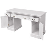 Double Pedestal Desk White 140x48x80 cm 244370