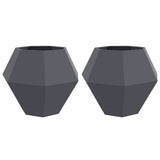 Planter 2 pcs Anthracite 100 x 100 x 80 cm Steel 884029