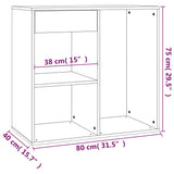 Cosmetic Cabinet Concrete Grey Engineered Wood Medium 808841