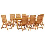 Garden Dining Set Folding 9 pcs Brown Solid Acacia Wood 3375635