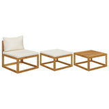 3 Piece Garden Lounge Set with Cushions Solid Wood Acacia 318554