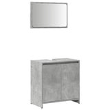 2 Piece Bathroom Furniture Set Concrete Grey Engineered Wood 856066
