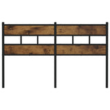 Headboard Smoked Oak 140 cm Iron and Engineered Wood 4017086