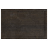 Table Top Dark Brown 100x60x cm Treated Solid Wood Live Edge 364020