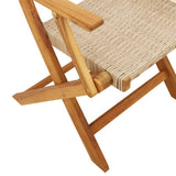 Bistro Set Beige Solid acacia wood and PE rattan Foldable 3281804