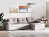 Linen-Look 'L' Storage Sofa Bed - Light Grey T3398P377950