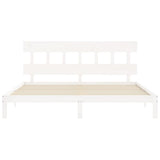 Bed Frame without Mattress White Super King Size Solid Wood Pine 3193612